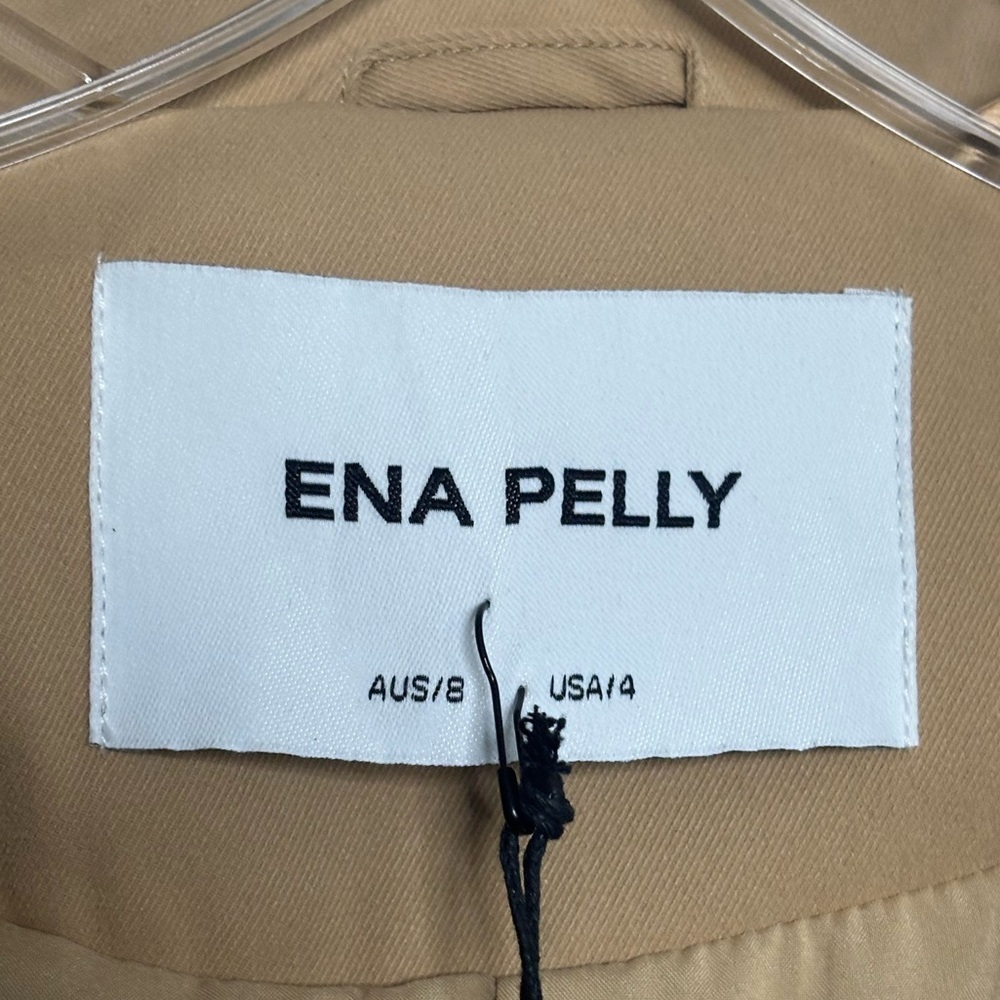 NWT ENA PELLY Carrie Trench Coat with Belt in Camel size 4 - Picture 4 of 12